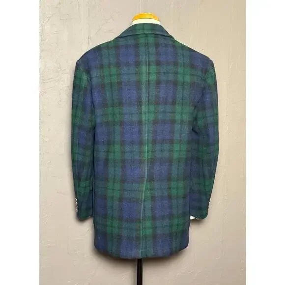 Vintage 1980's Plaid Wool Blazer from POLO by Ralph Lauren size M-L Tartan